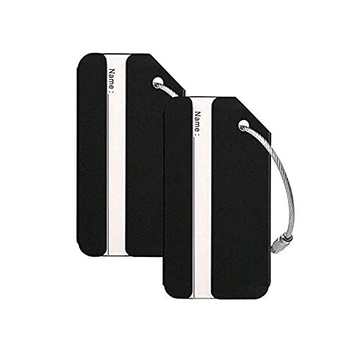 Travel Luggage Tags for Baggage Suitcases Bags Luggage Identifier（Black 5PCS)