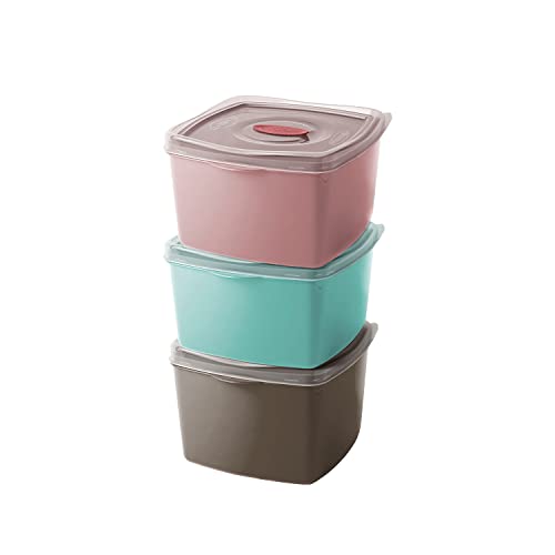 Plasvale - Food Storage Plastic Containers with Vent Valve - Microwave, Freezer and Dishwasher Safe - 6 Pieces - BPA Free (Multicolor)