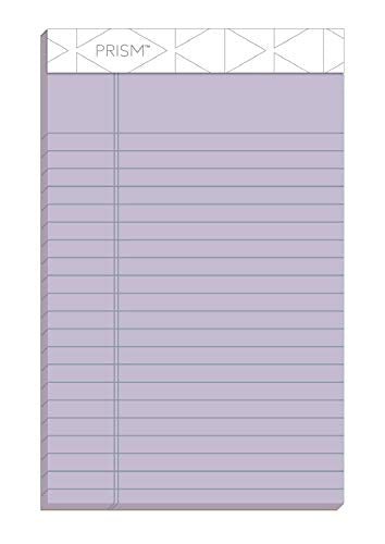 TOPS Prism+ Writing Pads, 5x 8, Perforated, Jr. Legal Ruled, Narrow 1/4 Spacing, Assorted Colors, 2 Each: Pink, Orchid, Blue, 50 Sheets, 6 Pack (63016)