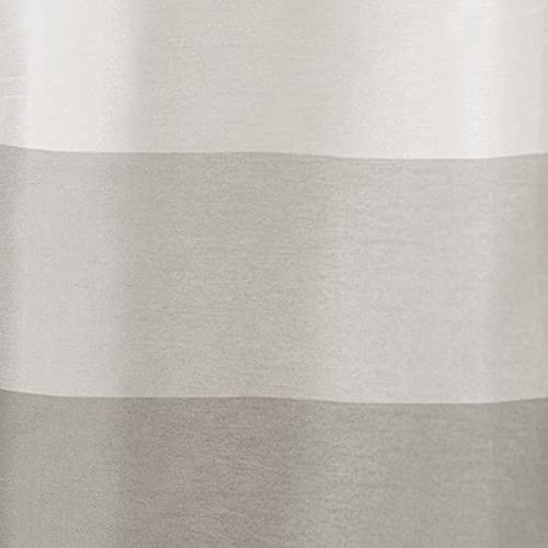 Exclusive Home Chateau Striped Faux Silk Grommet Top Curtain Panel Pair, 54"x84", Dove Grey