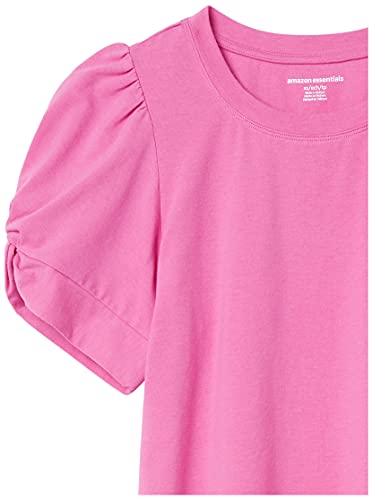 Amazon Essentials Women's Classic Fit Twist Sleeve Crew Neck T-Shirt, Bright Pink, X-Large