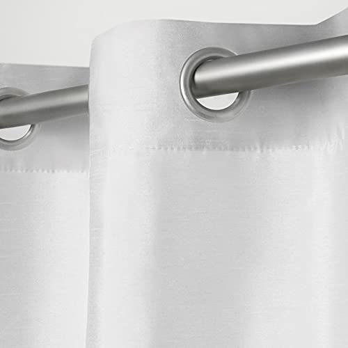 Exclusive Home Chateau Striped Faux Silk Grommet Top Curtain Panel Pair, 54"x84", Indigo