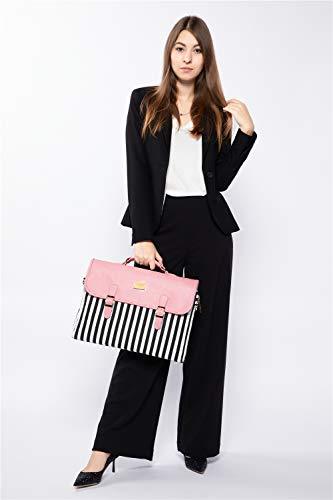 Stripe Pink Women's Slim Laptop Bag Sleeve Case - Pink and Caboodle