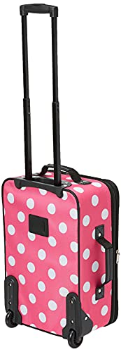 Rockland Fashion Softside Upright Luggage Set, Pink Dots, 2-Piece (14/19)