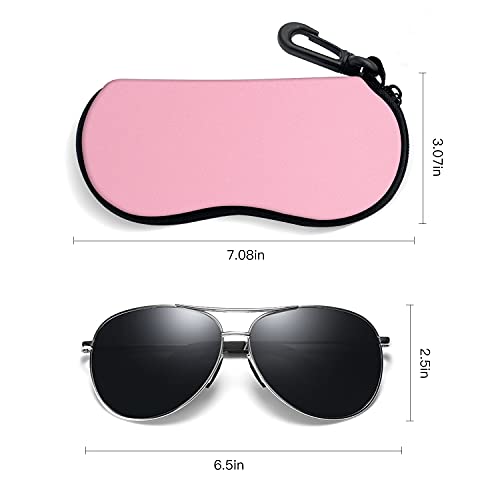 Neoprene Zipper Glasses Soft Case with Carabiner