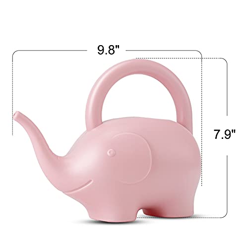 LOYUYU 0.4 Gallon Plastic Watering Can Small Lightweight Cute Indoor Outdoor Garden Plants, Adult Kids Toy Elephant Watering Can STYLE1: Pink