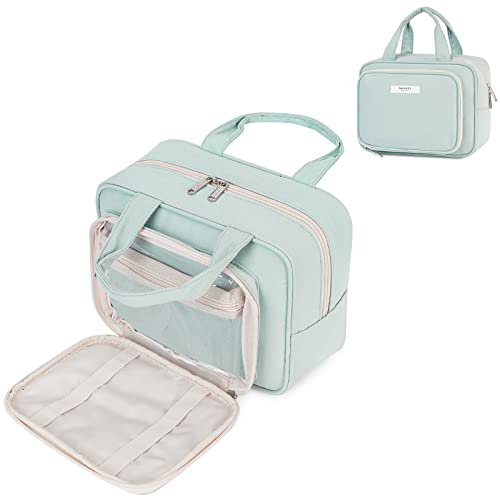 Narwey Full Size Toiletry Bag Women Large Makeup Bag Organizer Travel Cosmetic Bag for Essentials Accessories (Mint Green)