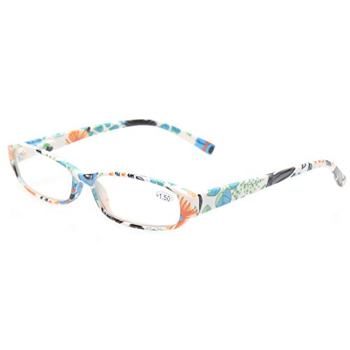 Reading Glasses 4 Fashion Women Eyeglasses With Floral Design Classic Spring Hinge Readers (4.00, 4 Pack Mix Color)