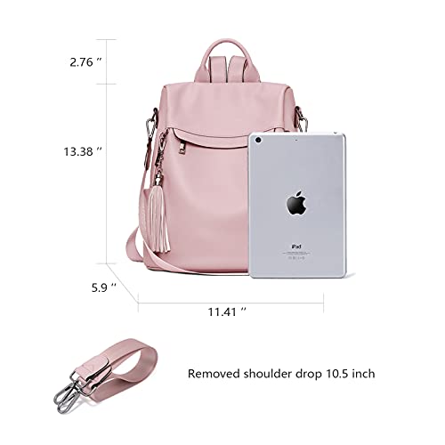 BROMEN Backpack Purse for Women Leather Anti-theft Travel Backpack Fashion Shoulder Bag Pink