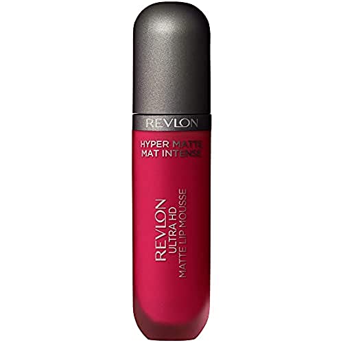 REVLON Ultra HD Lip Mousse Hyper Matte, Longwearing Creamy Liquid Lipstick, in Pink 100 Degrees (805), 0.2 oz