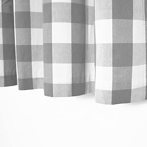 NATUS WEAVER Buffalo Check Curtains 45 inches Long Cotton Basement Grey and White Gingham Plaid Kitchen Window Curtain Panels Living Room Checker Drapes Bedroom Rod Pocket Window Treatment 2 Panels