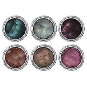 Silky-Smooth and Highly Pigmented Jewel Tones Mineral Eyeshadow, Longer-Lasting, No Creasing, 6 Color Palette