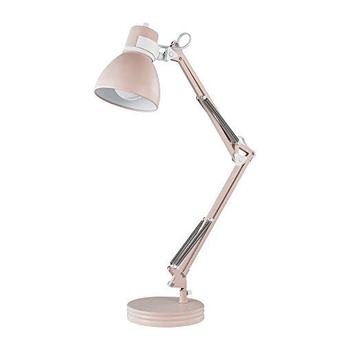 Adjustable Swing-Arm Cup Desk Lamp With Base, Rose