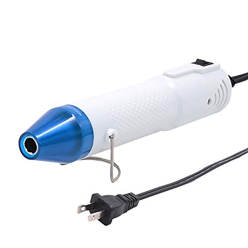 mofa emboss Heat Pen,Mini Heat Gun,Hot Air Pen Tools Shrink Pen with Stand For DIY Embossing And Drying Paint Multi-Purpose Electric Heating Nozzle 150W 110V (White,Blue)