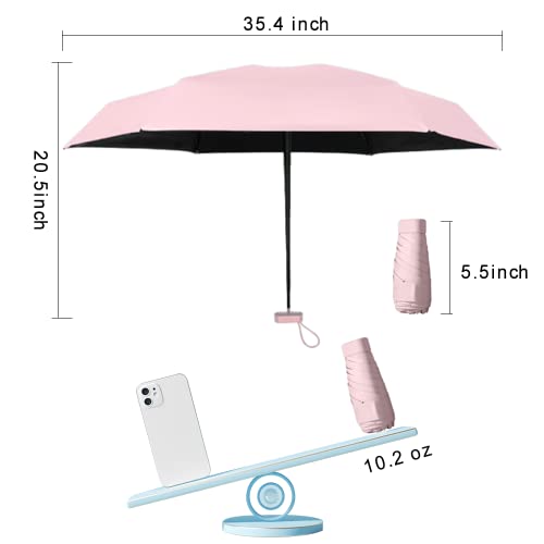Unisex Mini Travel Parasol Umbrella with Purse Case, UV Protection  (7 colors)