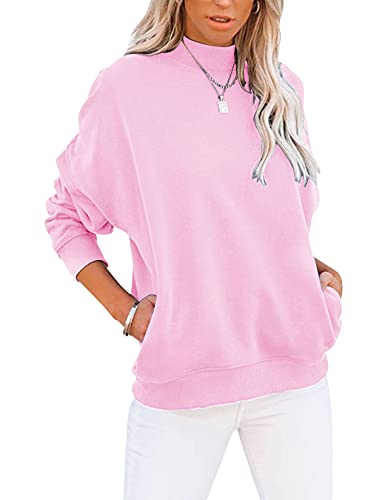 Women's Casual Long Sleeve Mock Turtleneck Sweatshirt Pullover Top  (13 colors)