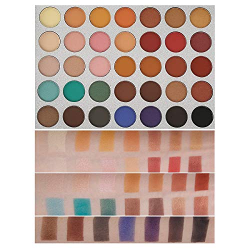 35 Colors Highly Pigmented Matte & Shimmer Eyeshadow Palette, Waterproof & Sweatproof - Pink and Caboodle