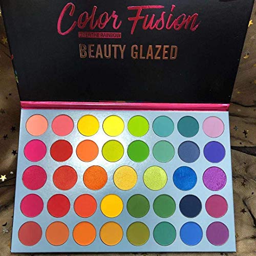 39 Shades of Highly Pigmented Color Fusion Rainbow Eyeshadow Palette - Pink and Caboodle