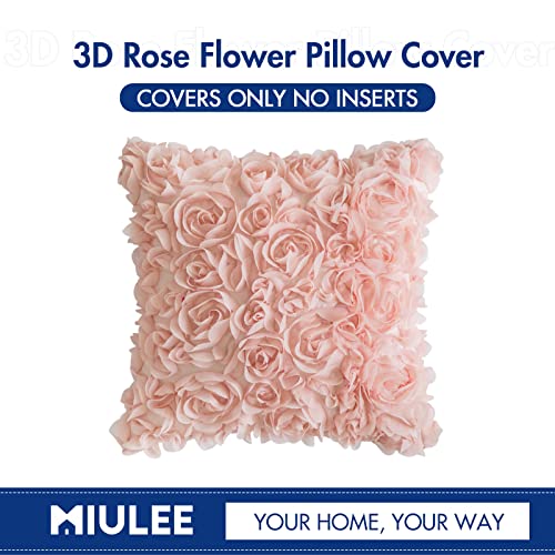 3D Decorative Romantic Rose Chiffon Flower Pillow Cover, 18 x 18 inches (7 colors) - Pink and Caboodle