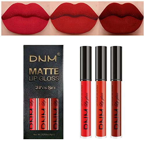 3Pcs Red, Redder & Reddest Matte 24-hour Liquid Lipstick Set