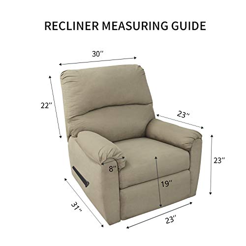 PureFit Reversible Quilted Recliner Sofa Cover, Water Resistant Slipcover Furniture Protector, Washable Couch Cover with Elastic Straps for Kids, Dogs, Pets (Recliner, Light Gray/Ivory)