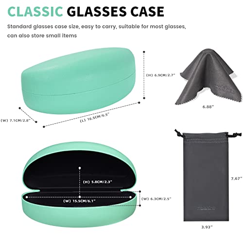 molshine Hard Shell Sunglasses Case,Classic Glasses Case for Sunglasses and Eyeglasses (Cyan)