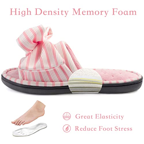 Women's Cute Bowknot Memory Foam Indoor-Outdoor Anti-Skid House Slippers  (4 colors)