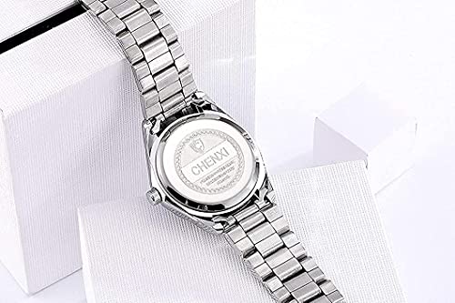 Watches for Women Analog Quartz Silver Stainless Steel Watches Luminous Waterproof Ladies Dress Watch (021 Dark Blue)