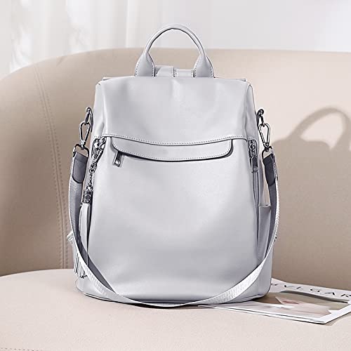 BROMEN Backpack Purse for Women Leather Anti-theft Travel Backpack Fashion Shoulder Bag Grey