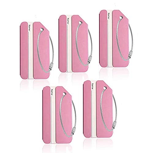 5-Piece Sturdy Aluminum Luggage Tags Holders for Baggage, Suitcase Tags  (9 colors)