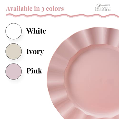 PINK PLASTIC PLATES | Disposable Dinner Plates | Veil | 11.25” | 10 PC