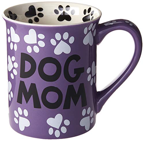Enesco Our Name is Mud “Dog Mom, 16 oz. Stoneware Mug, 1 Count (Pack of 1), Multi Color