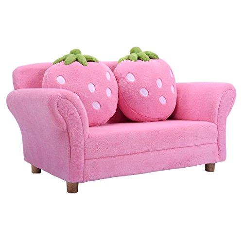 Costzon Kids Sofa Lounge Couch w/2 Cushions  (2 colors) - Pink and Caboodle