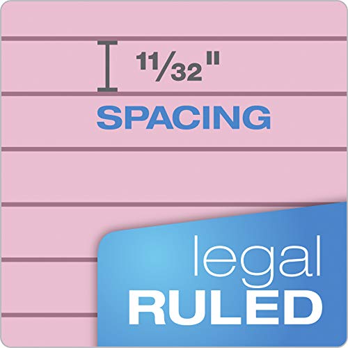 TOPS Prism Writing Pads, 8-1/2" x 11-3/4", Legal Rule, Pink, Perforated, 50 Sheets, 12 Pack (63150)
