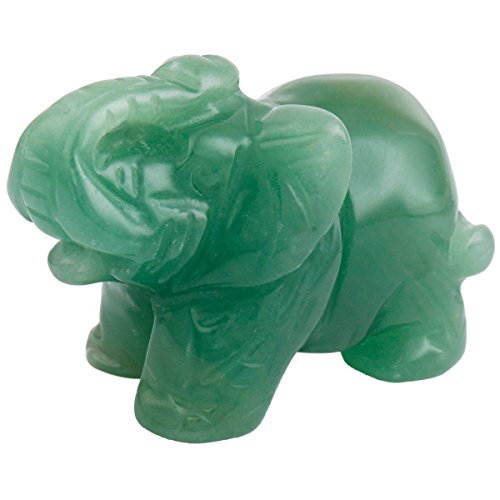 SUNYIK Green Aventurine Elephant Pocket Statue Kitchen Guardian Healing Figurine Decor 1.5"