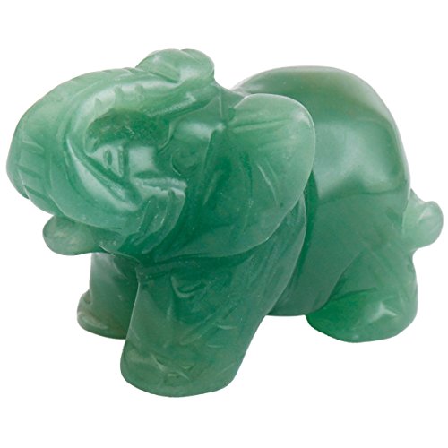 SUNYIK Green Aventurine Elephant Pocket Statue Kitchen Guardian Healing Figurine Decor 1.5