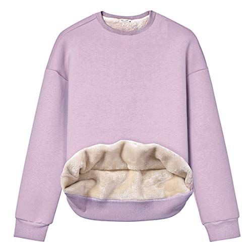 Women's Fleece Lined Sherpa Crew Neck Pullover Sweatshirt, Sizes X-Small to X-Large  (7 colors)
