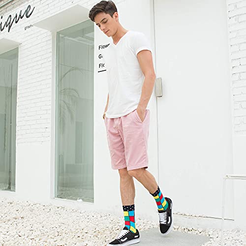 WeciBor Men's Funny Colorful Combed Cotton Dress Socks