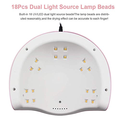 UV LED Nail Lamp 54W, Professional Nail Dryer Gel Polish Light, UV Nail Light with 3 Timer Setting, Nail Polish Curing Gel LED Dryer, Professional Nail Art Tools with Automatic Sensor, LCD Display