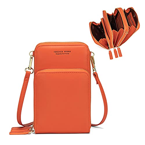 Small Crossbody Cell Phone Purse for Women, Mini Messenger Shoulder Handbag Wallet with Credit Card Slots