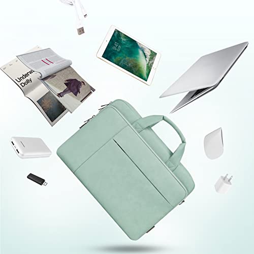 DOMISO 14 inch Laptop Bag Business Briefcase Water-resistant Notebook Messenger Shoulder Bag for 14" MacBook Pro/HP Stream 14 Chromebook 14/Lenovo IdeaPad ThinkPad/ASUS ZenBook, Mint Green