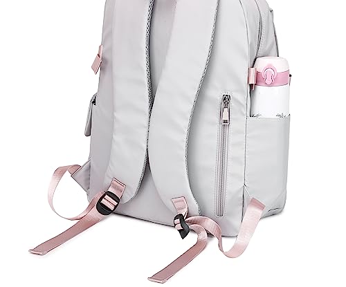 Acmebon Girl Roomy Fashion Laptop Backpack Casual Daily Backpack for Women Grey