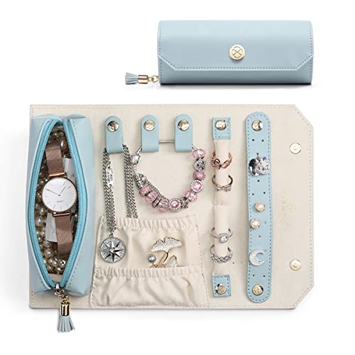 Small Travel Rolled Organizer Portable Pouch Bag for Jewelry & Travel Accessories  (4 colors)