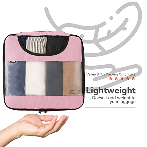 8 Set Packing Cubes for Suitcases and Carry On, Organizers for Travel Essentials  (20 colors)