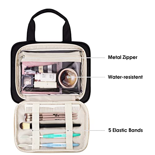 Narwey Full Size Toiletry Bag Large Makeup Bag Organizer Travel Cosmetic Bag for Women and Men (Black)