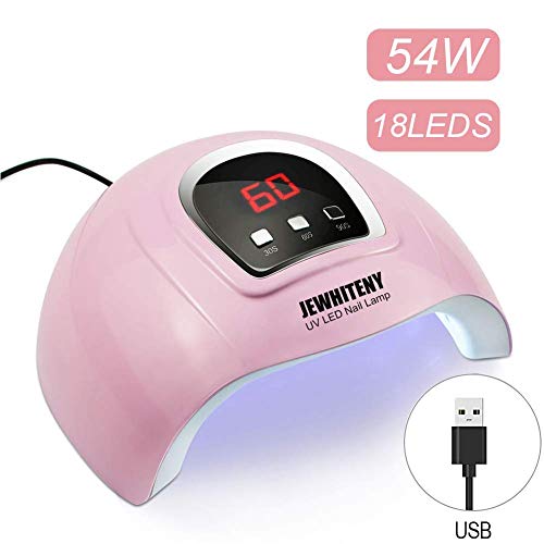 UV LED Nail Lamp 54W, Professional Nail Dryer Gel Polish Light, UV Nail Light with 3 Timer Setting, Nail Polish Curing Gel LED Dryer, Professional Nail Art Tools with Automatic Sensor, LCD Display