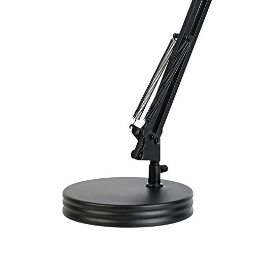 Globe Electric 5698601 Architect 28" Heavy Base Top Moving Spring Balanced Swing Arm Desk Lamp with a Black Finish and Large On/Off Rotary Switch Located on Shade