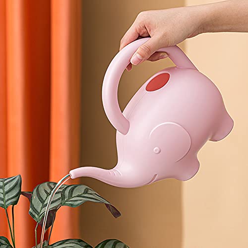 LOYUYU 0.4 Gallon Plastic Watering Can Small Lightweight Cute Indoor Outdoor Garden Plants, Adult Kids Toy Elephant Watering Can STYLE1: Pink