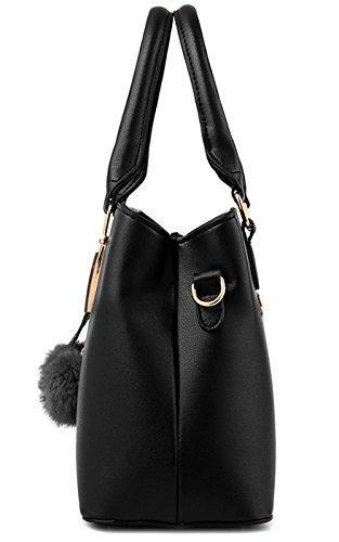 Women's Leather Handbag Tote Shoulder Bag Crossbody Purse (9 colors), Rose