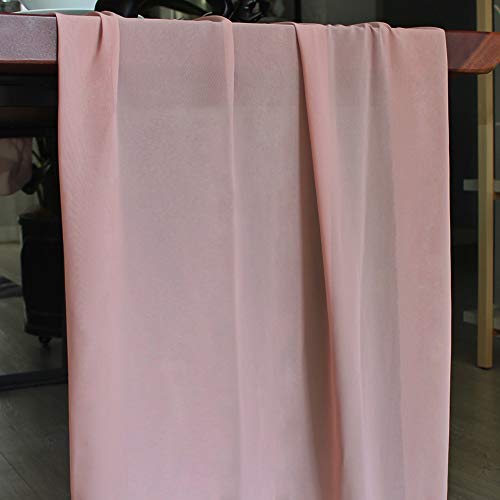 Socomi 10ft Dusty Rose Chiffon Table Runner 29x120 Inches Romantic Wedding Runner Sheer Bridal Party Decorations